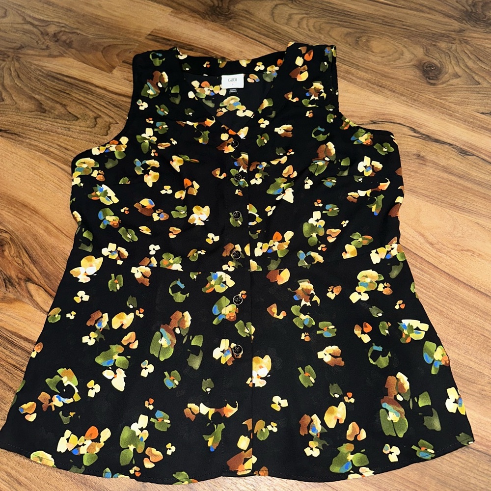 CAbi #6110 "Flamo" Top | Small Black Blouse
